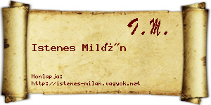 Istenes Milán névjegykártya
