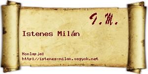 Istenes Milán névjegykártya