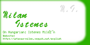 milan istenes business card